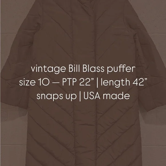🐻 Vintage BILL BLASS long puffer coat | size 10 - Picture 7 of 7